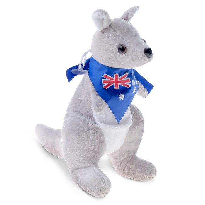 Мягкая игрушка "Кенгурёнок", 20 см, цвет серый