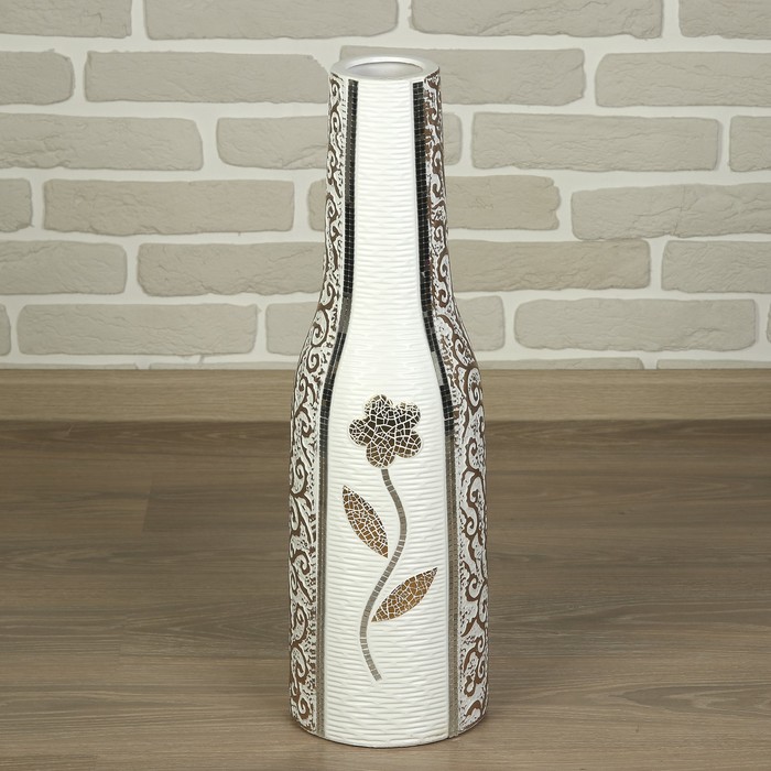Ваза керамика напольная "Цветок Амиры" 60 см, белая