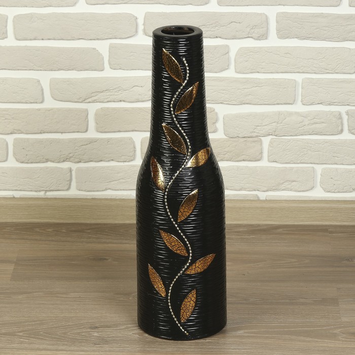 Ваза керамика напольная "Лиана" 60 см, чёрная