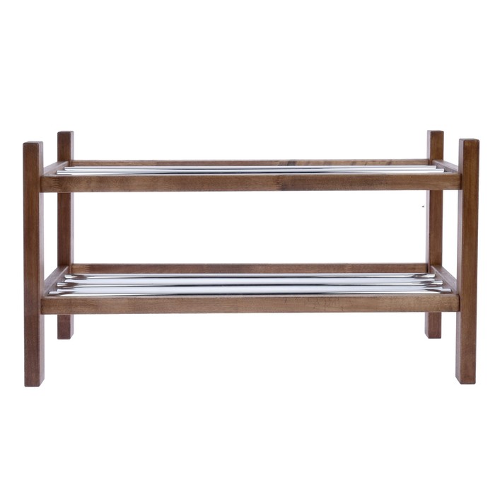 Этажерка для обуви 2-х ярусная, цвет венге