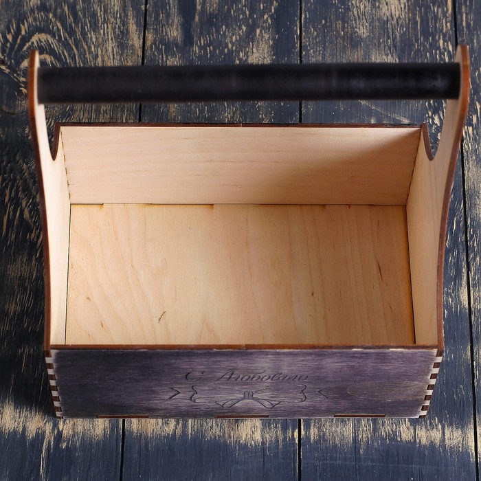 Кашпо флористическое "С Любовью", деревянная ручка, венге, 23х11х22см