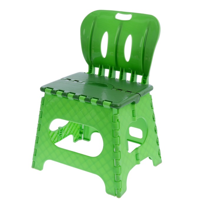 Табурет складной универсальный со спинкой зеленый/салатовый