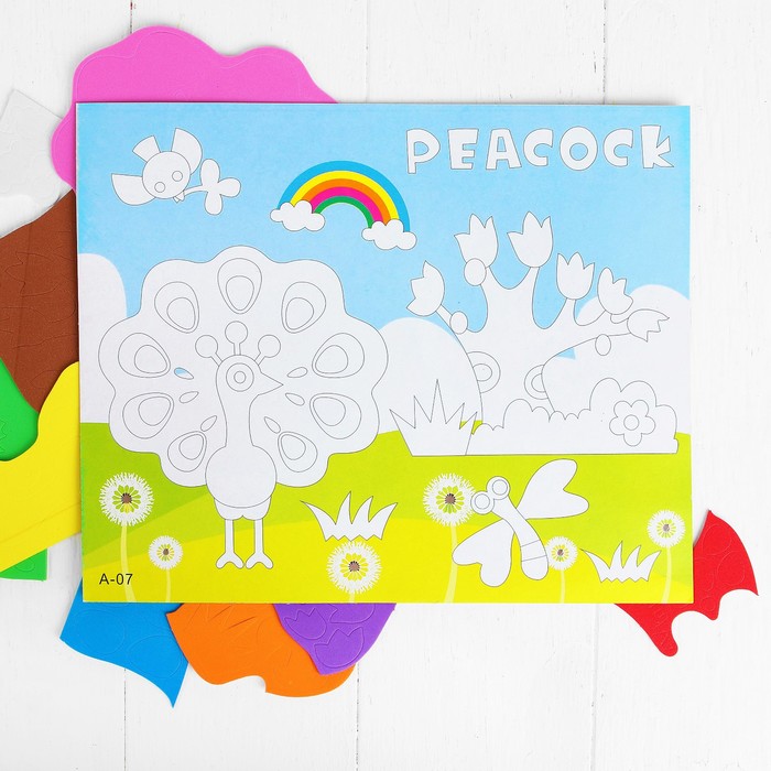 Аппликация 3D "Павлин" из ЕVA