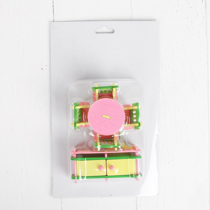 Мебель для кукол "Столовая", розовая