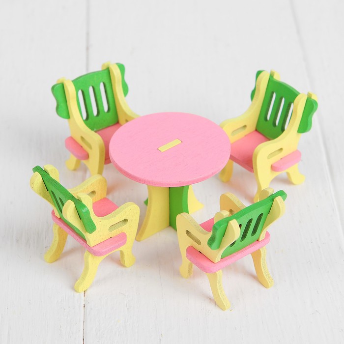 Мебель для кукол "Столовая", розовая