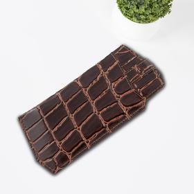 

Футляр для очков, натуральная кожа, цвет коричневый крокодил