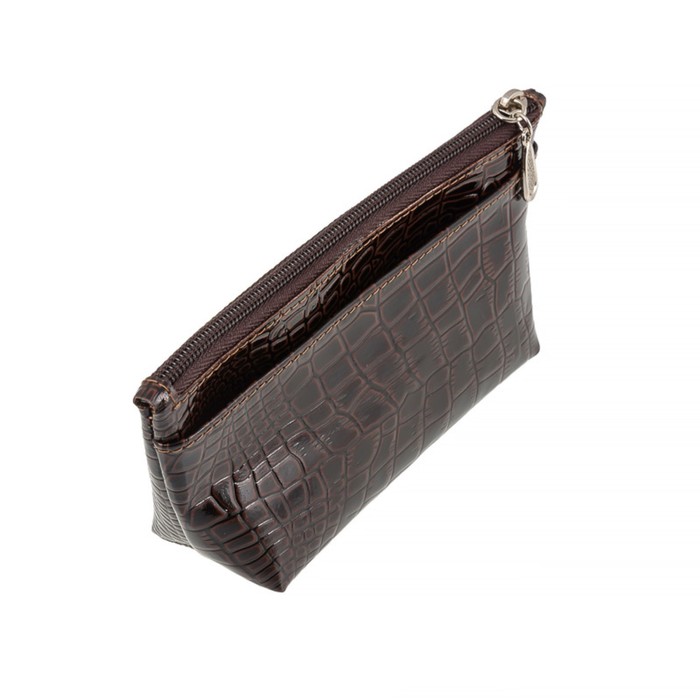 Косметичка женская, н/к, цвет коричневый крокодил