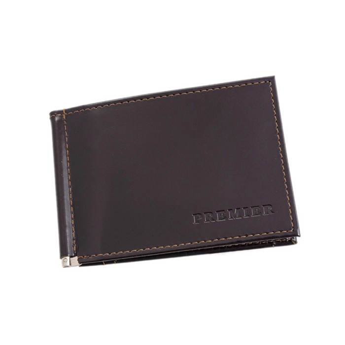 Зажим для купюр, натуральная кожа, цвет коричневый