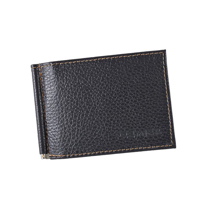 Зажим для купюр, натуральная кожа, цвет чёрный