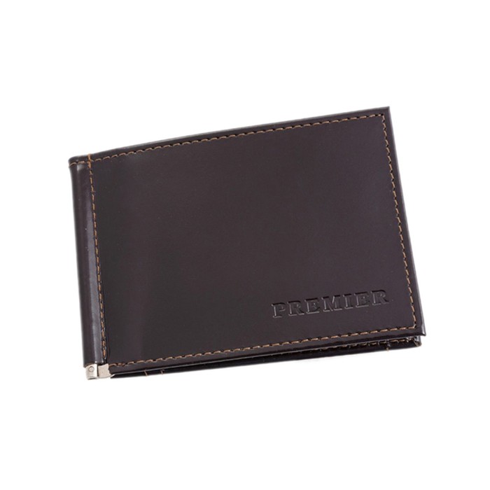 Зажим для купюр, натуральная кожа, цвет коричневый