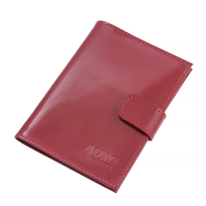 Обложка для автодокументов, н/к, цвет красный