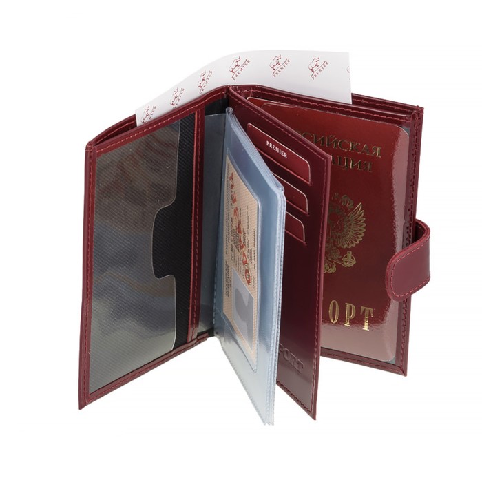 Обложка для автодокументов, н/к, цвет красный