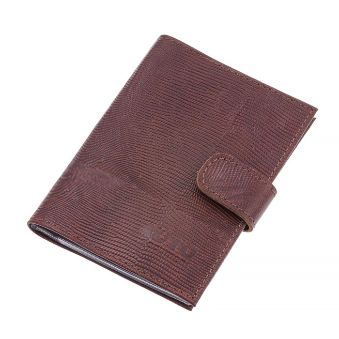 Обложка для автодокументов, н/к, цвет коричневый игуана