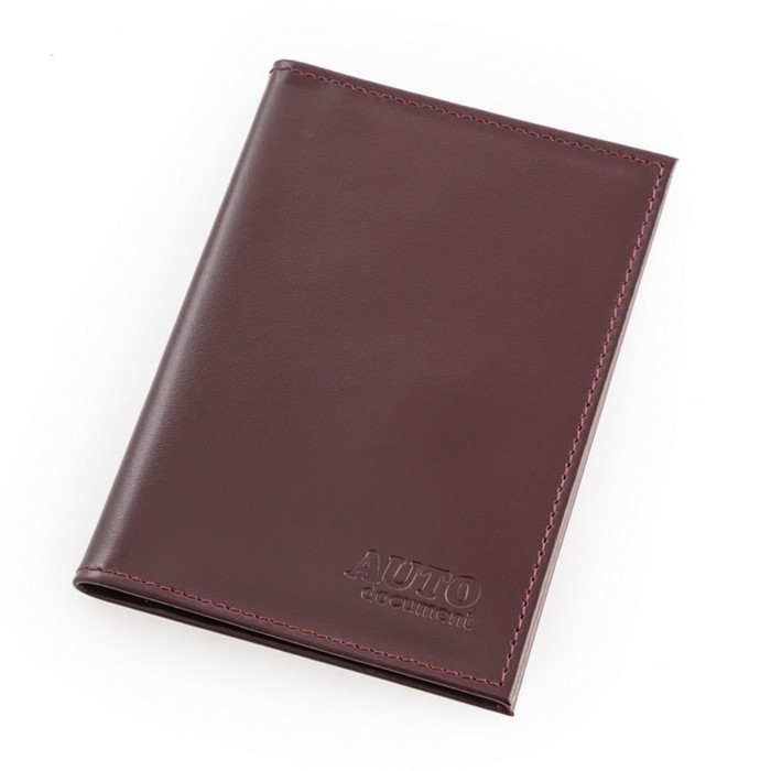 Обложка для автодокументов, н/к, цвет бордо