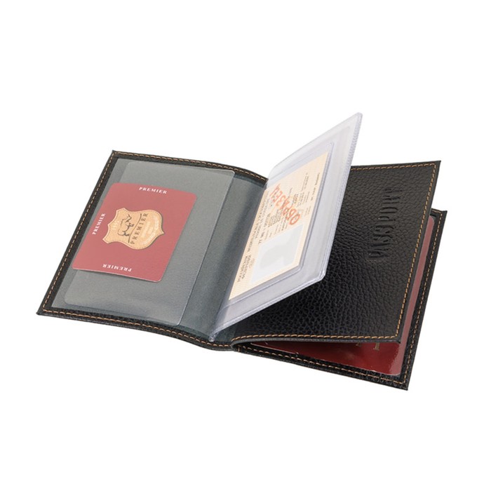 Обложка для автодокументов, н/к, цвет чёрный