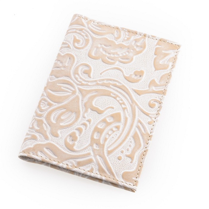 Обложка для автодокументов, н/к, цвет бежевый пион