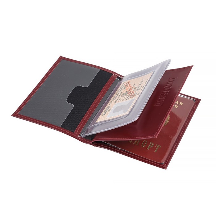 Обложка для автодокументов, н/к, цвет красный