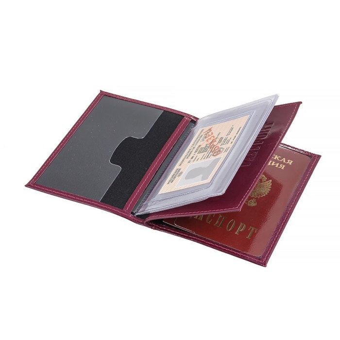 Обложка для автодокументов, н/к, цвет цикламен