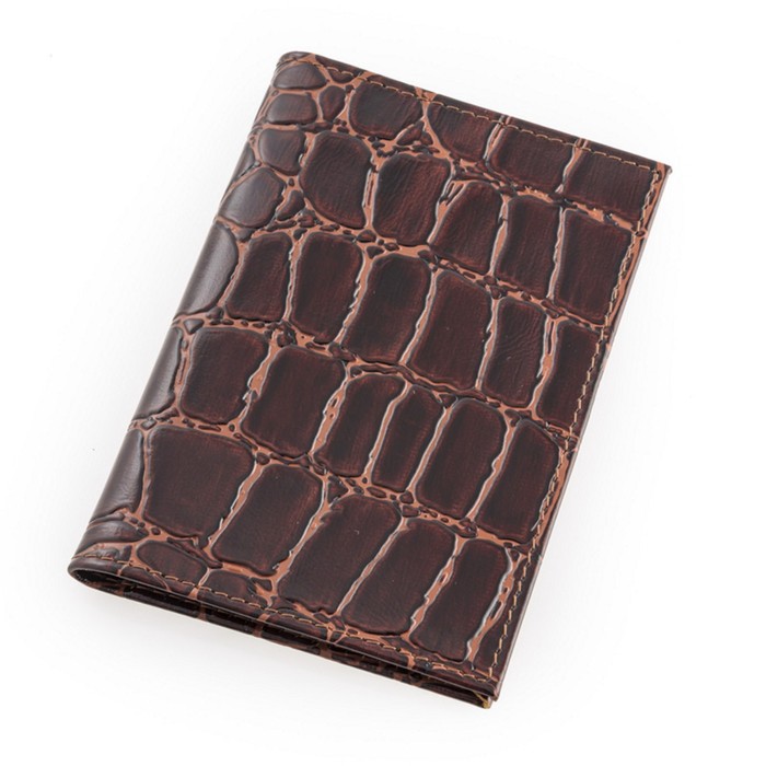 Обложка для автодокументов, натуральная кожа, цвет коричневый