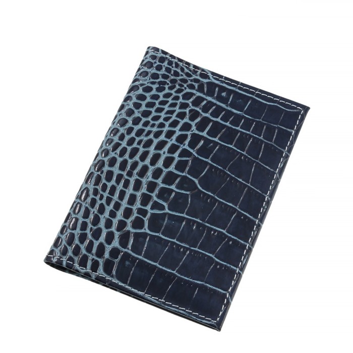 Обложка для автодокументов, натуральная кожа, цвет бирюза, аллигатор