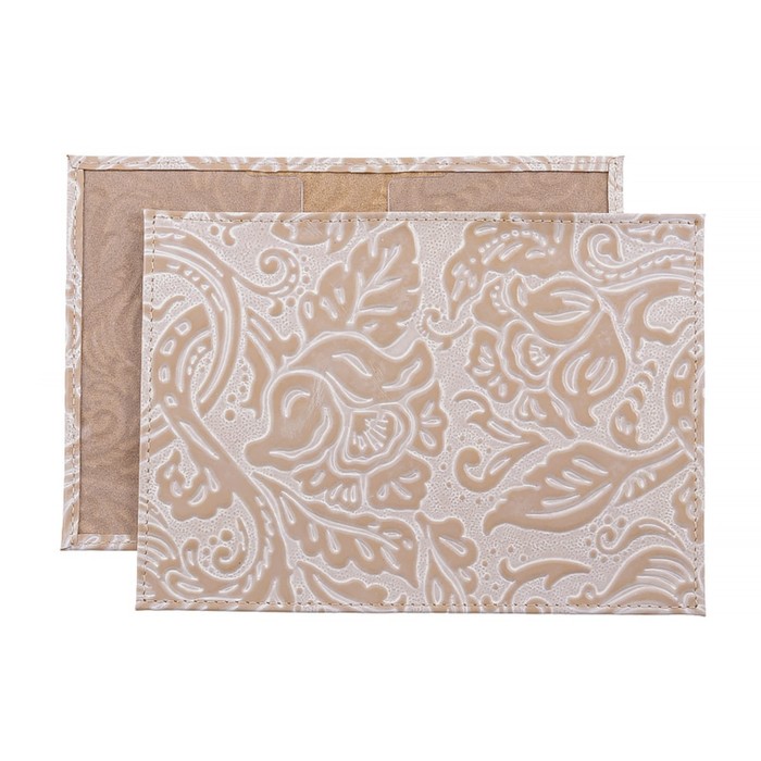 Обложка для паспорта, н/к, цвет бежевый пион