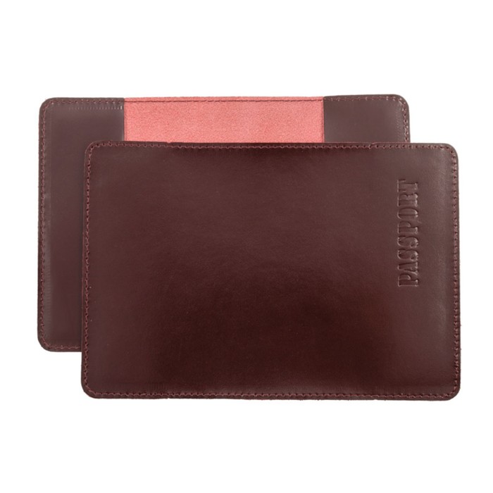 Обложка для паспорта, н/к, цвет бордо