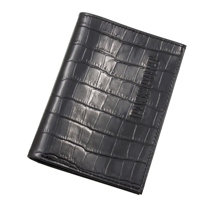 Обложка для паспорта+купюрник, н/к, цвет чёрный