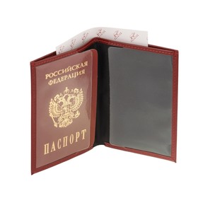 

Обложка для паспорта+купюрник, н/к, цвет красный