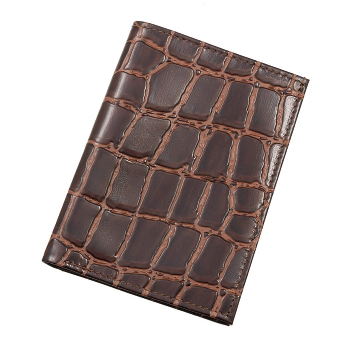 Обложка для паспорта+купюрник, н/к, цвет коричневый