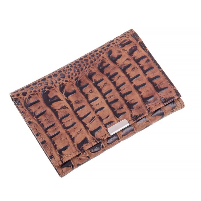 Кошелёк, натуральная кожа, цвет коричневый кайман