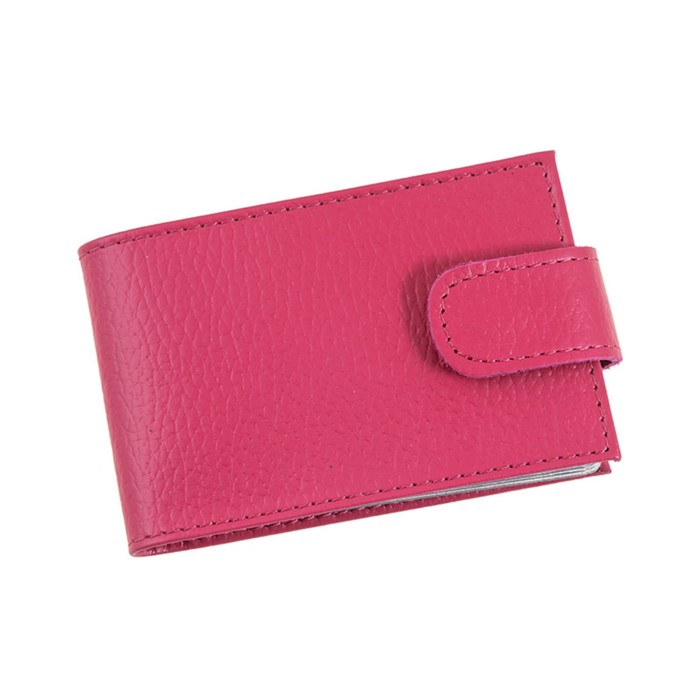 Кредитница, 1 ряд, натуральная кожа, цвет малиновый