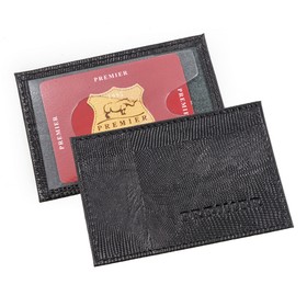 

Футляр для карточек и проездных, чёрный, крокодил