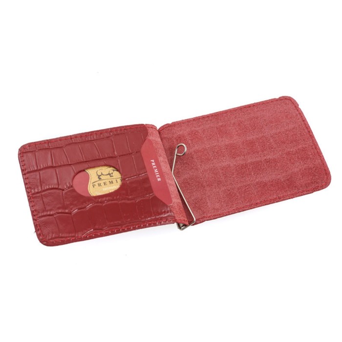 Зажим для купюр, н/к, цвет красный