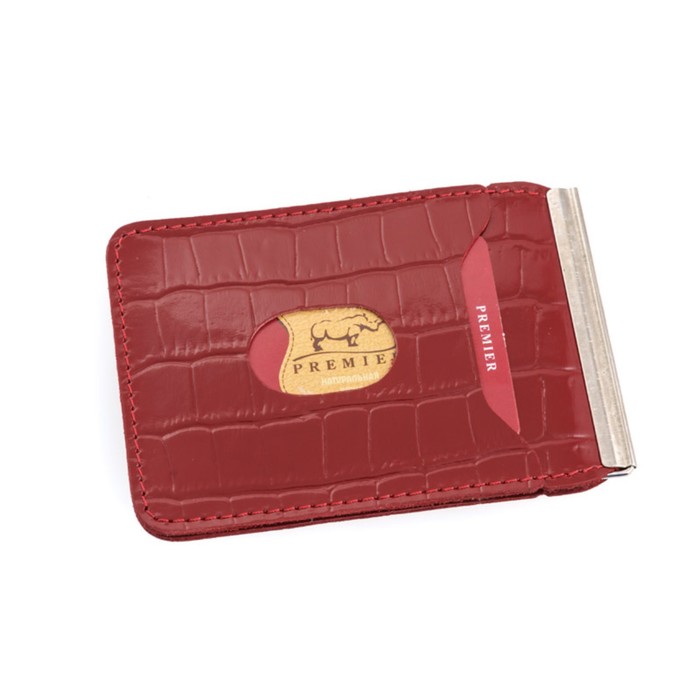 Зажим для купюр, н/к, цвет красный