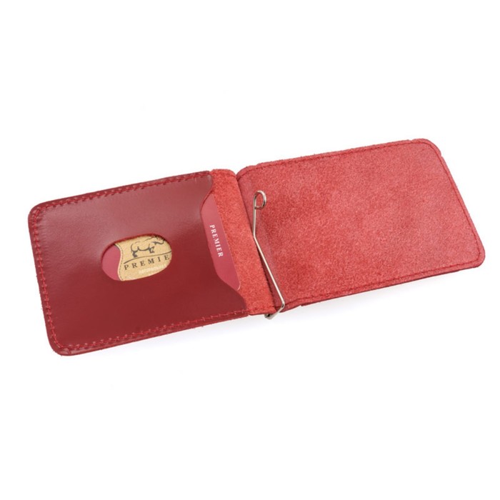 Зажим для купюр, н/к, цвет красный