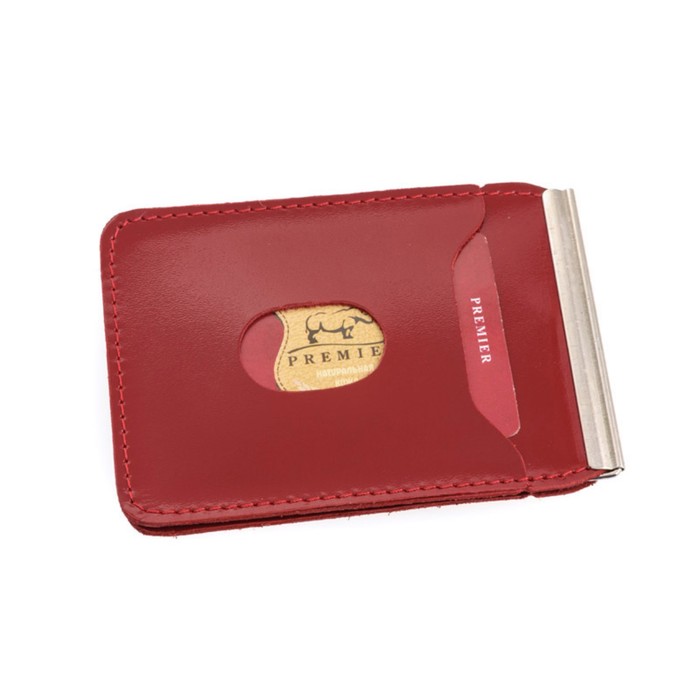 Зажим для купюр, н/к, цвет красный