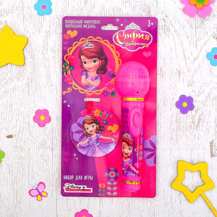 Набор для игры "Сладкий голосок, София Прекрасная": микрофон, медаль, световые и звуковые эффекты
