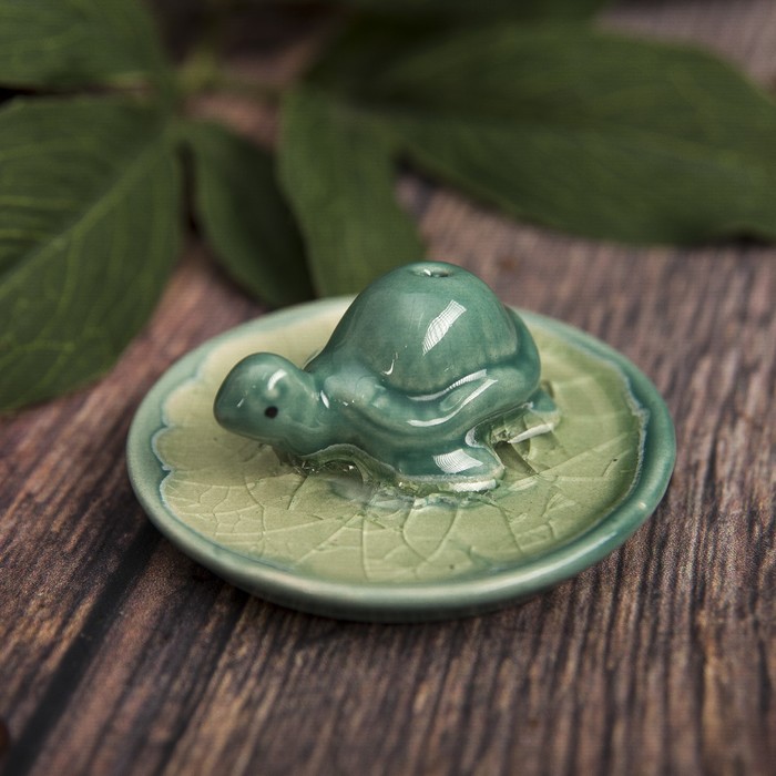 Подставка под благовония "Черепашка на тарелочке" 6х6х3 см