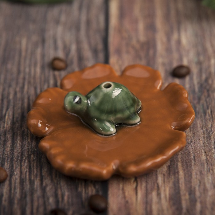 Подставка под благовония "Зелёная черепашка" 7х7х2,5 см