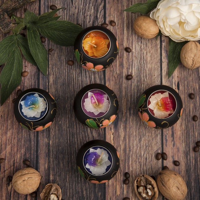 Подсвечник из мангового дерева "Мечта" 6х6х5 см