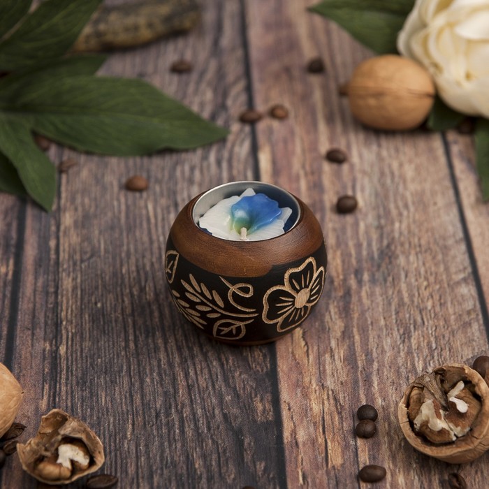 Подсвечник из мангового дерева "Надежда" 6х6х5 см