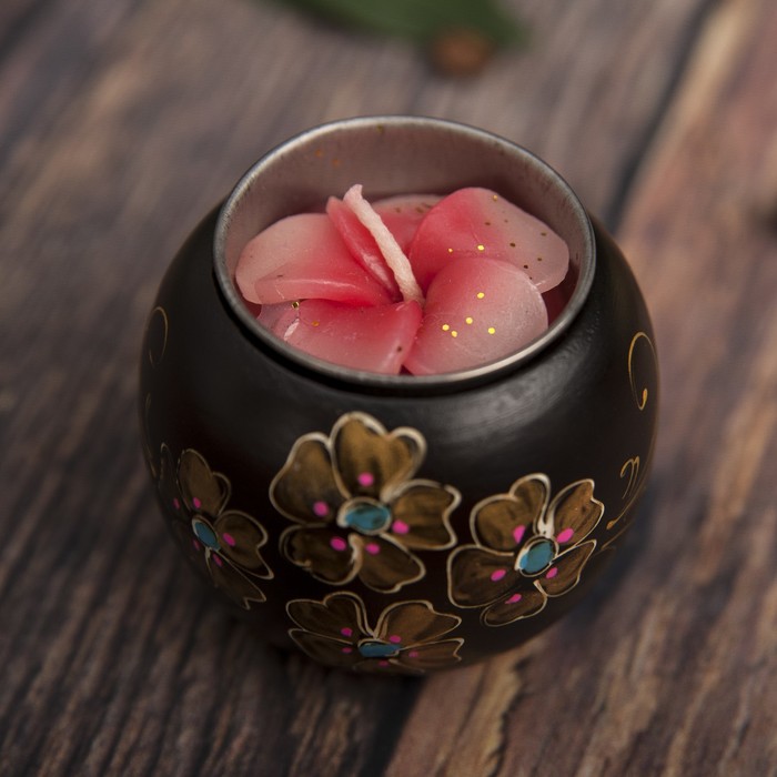 Подсвечник из мангового дерева "Соцветие" 6х6х5 см