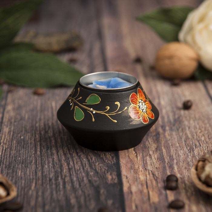 Подсвечник из мангового дерева "Цветок" 7,5х7,5х3,5