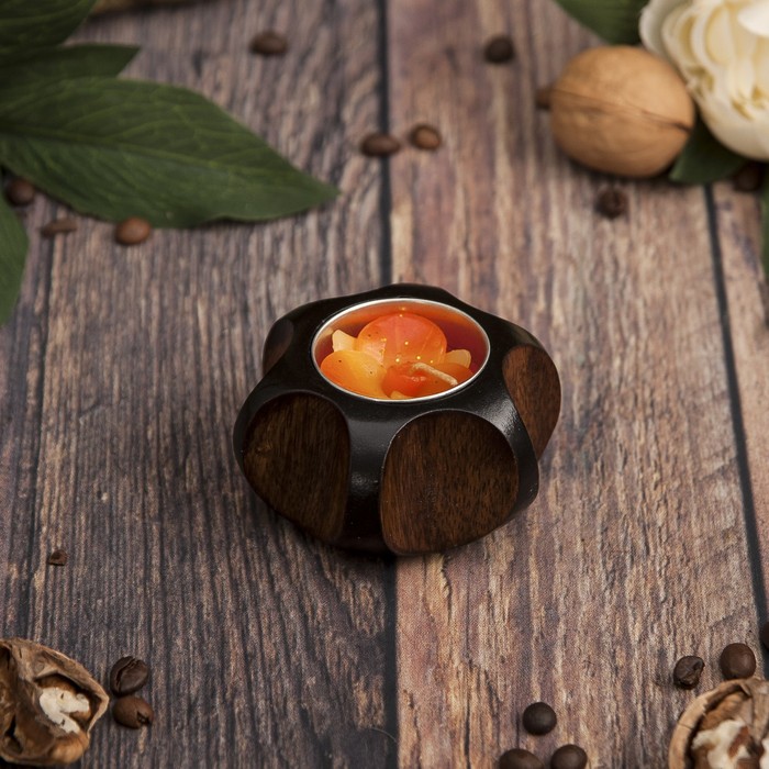 Подсвечник из мангового дерева "Мираж" 7,5х7,5х3,5