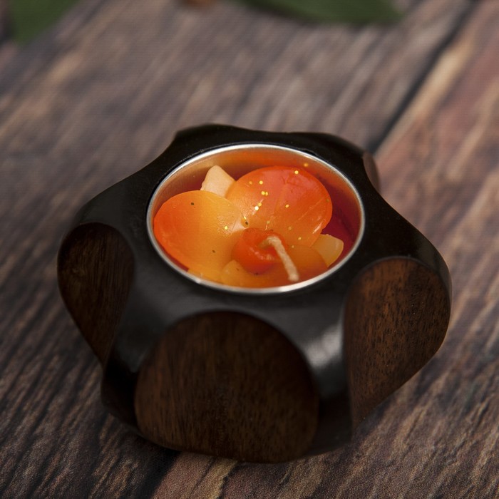 Подсвечник из мангового дерева "Мираж" 7,5х7,5х3,5