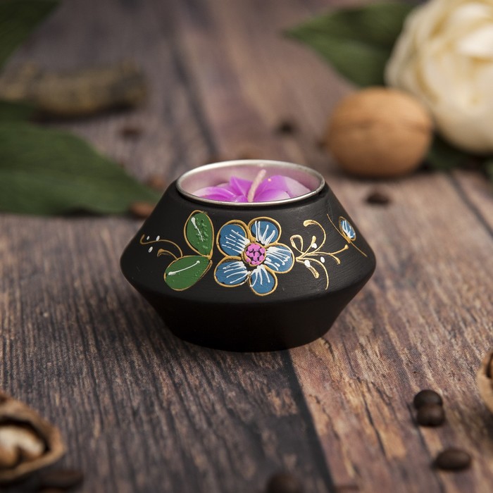 Подсвечник из мангового дерева "Талия" 7,5х7,5х3,5