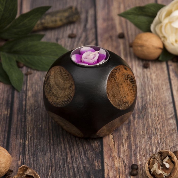 Подсвечник из мангового дерева "Любовь" 10х10х10 см