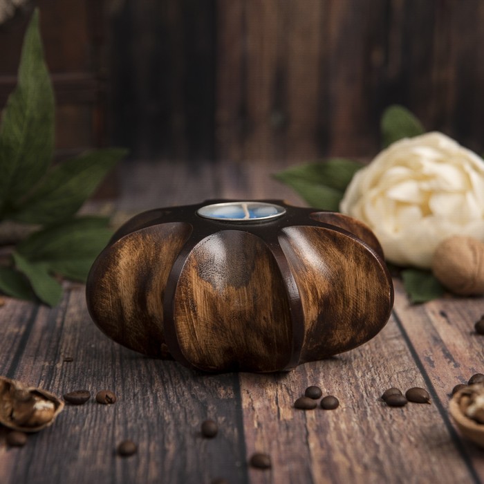 Подсвечник из мангового дерева "Звезда" 15х15х8 см