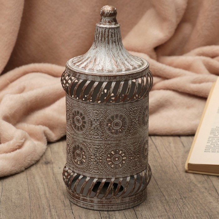 Подсвечник металл на 1 свечу "Арабеск" золотая патина 24,5х11х11 см