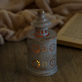 

Подсвечник металл на 1 свечу "Арабеск" золотая патина на белом 17,5х8,5х8,5 см